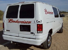 Fake Budweiser van with illegal aliens inside