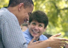 Barack Obama and Gov Rod Blagojevich