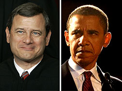 Chief Justice John Roberts and Barack Obama