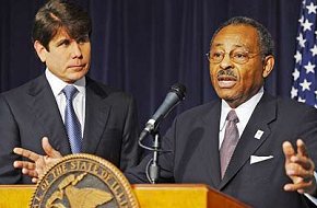 Senator Roland Burris with Blagojevich