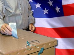 Voter at Ballot Box